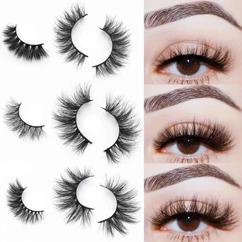 

3D Real Mink Hair False Eyelashes 25mm Various Styles European And American Eyelashes Thick Curled Eyelashes