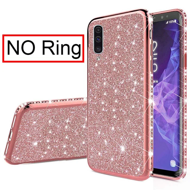 Чехол со стразами и блестками для samsung Galaxy A20E A10E A80 A70 A60 A50 A40 A30 M30 M20 A8 A6 плюс A7 J8 J6 J4 палец кольцо крышки