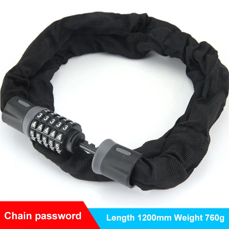 

Bicycle Lock 5 Digital Combination Password Lock Theft-proof Bike MTB Bike Safety Chain Cable Lock Bike Accessories