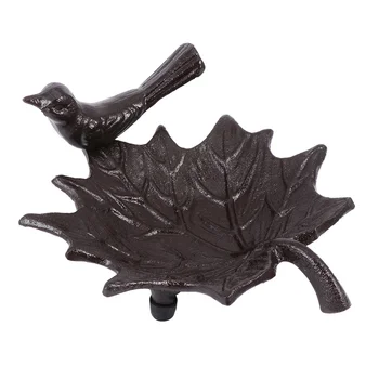 

1pc Iron Bird Feeder Outdoor Bird Feeder Creative Leaf Shape Birds Feeding Tool for Yard Garden Park