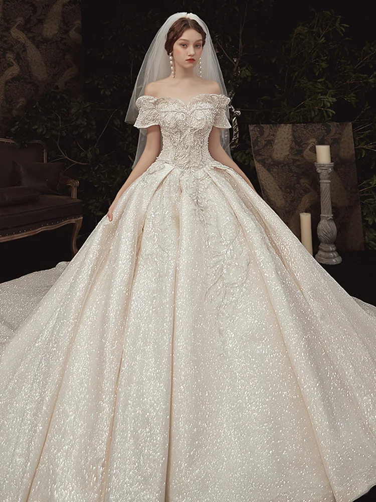 Свадебное платье Vestido De Noiva, шикарные свадебные платья, винтажные Роскошные блестящие турецкие свадебные платья, сексуальные хрустальные стразы