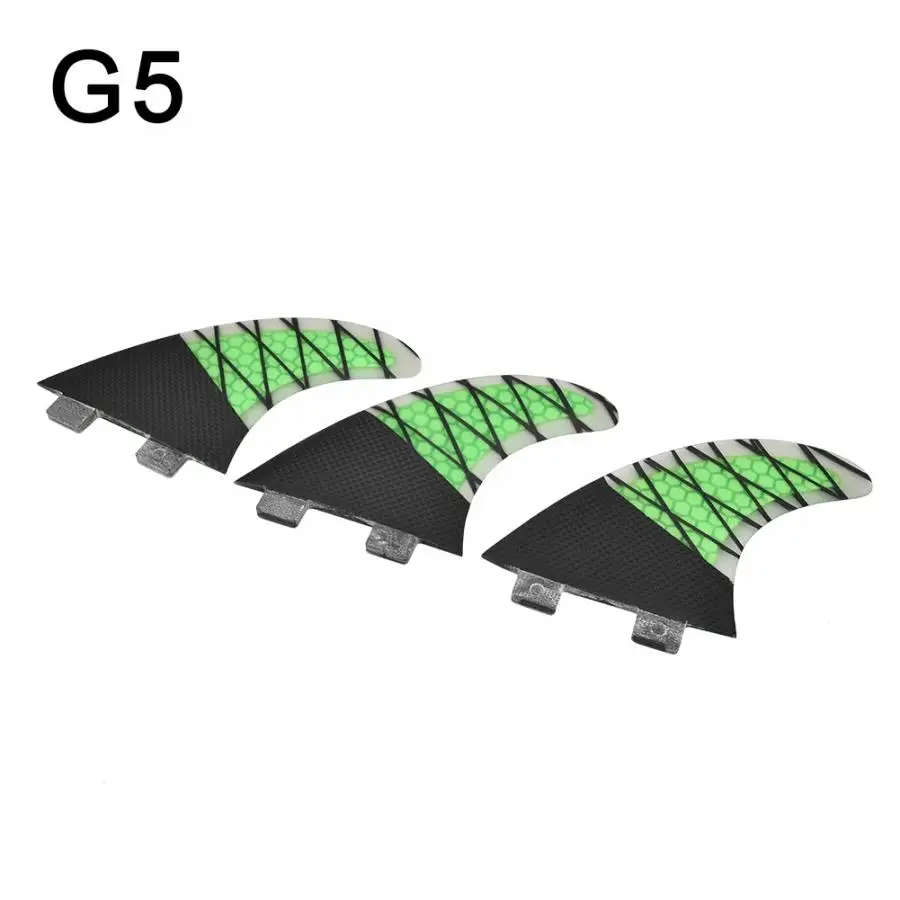 Surfing Board Fins Thruster FRP + Carbon Fiber FCS Single Head Surfboard Fin Tri Set (G5 Size) | Спорт и развлечения
