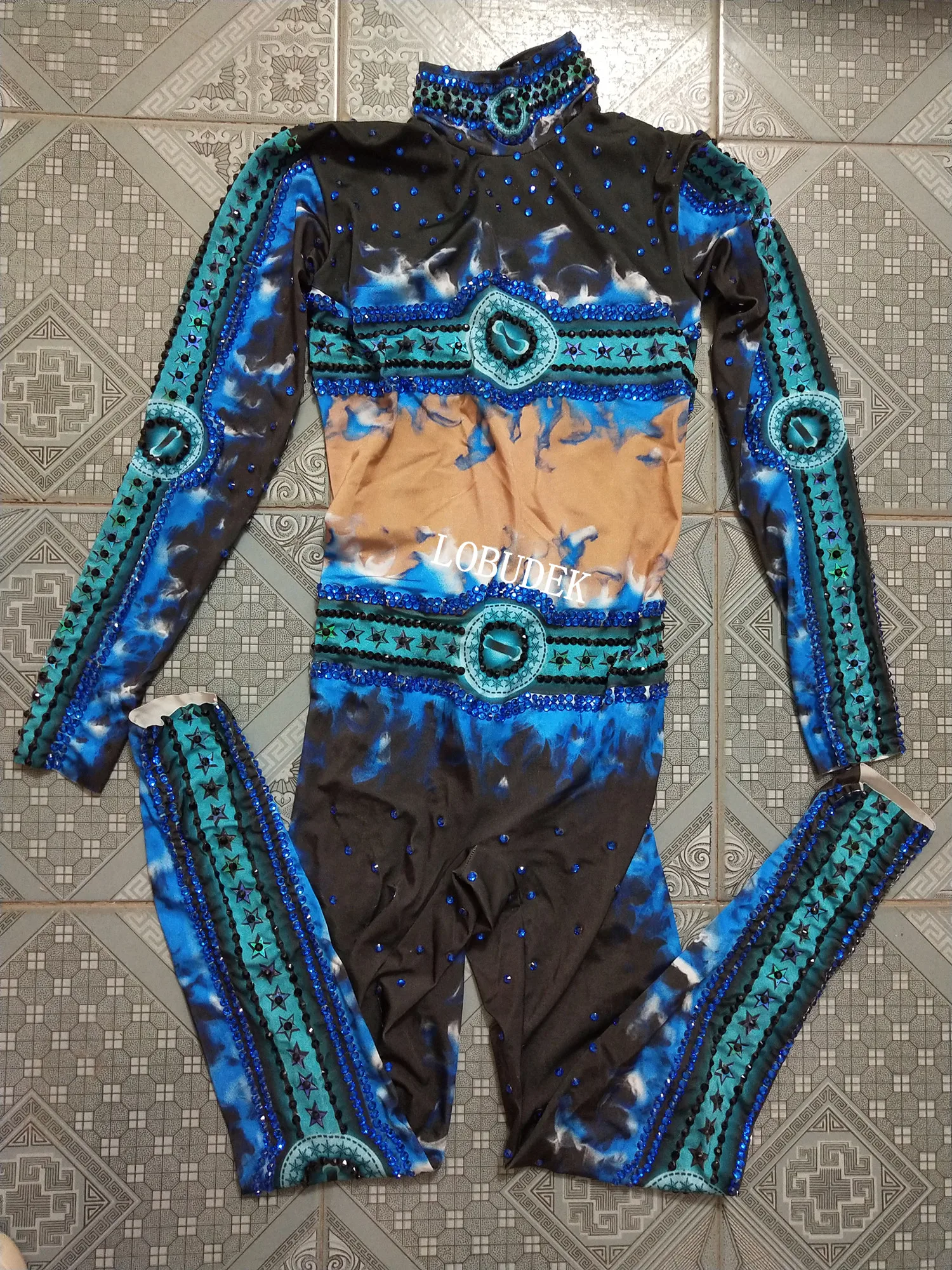 Женский Блестящий Комбинезон с синим пламенем|jumpsuit sexy|sexy jumpsuitsexy jumpsuit bodysuit |