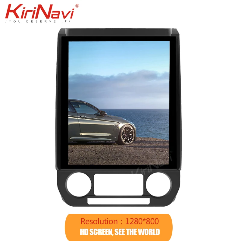 Perfect KiriNavi Vertical Screen Tesla Style 12.1" Android 8.1 Car Radio For Ford F150 Auto GPS Navigation Car dvd Player WIFI 4G 2015+ 4