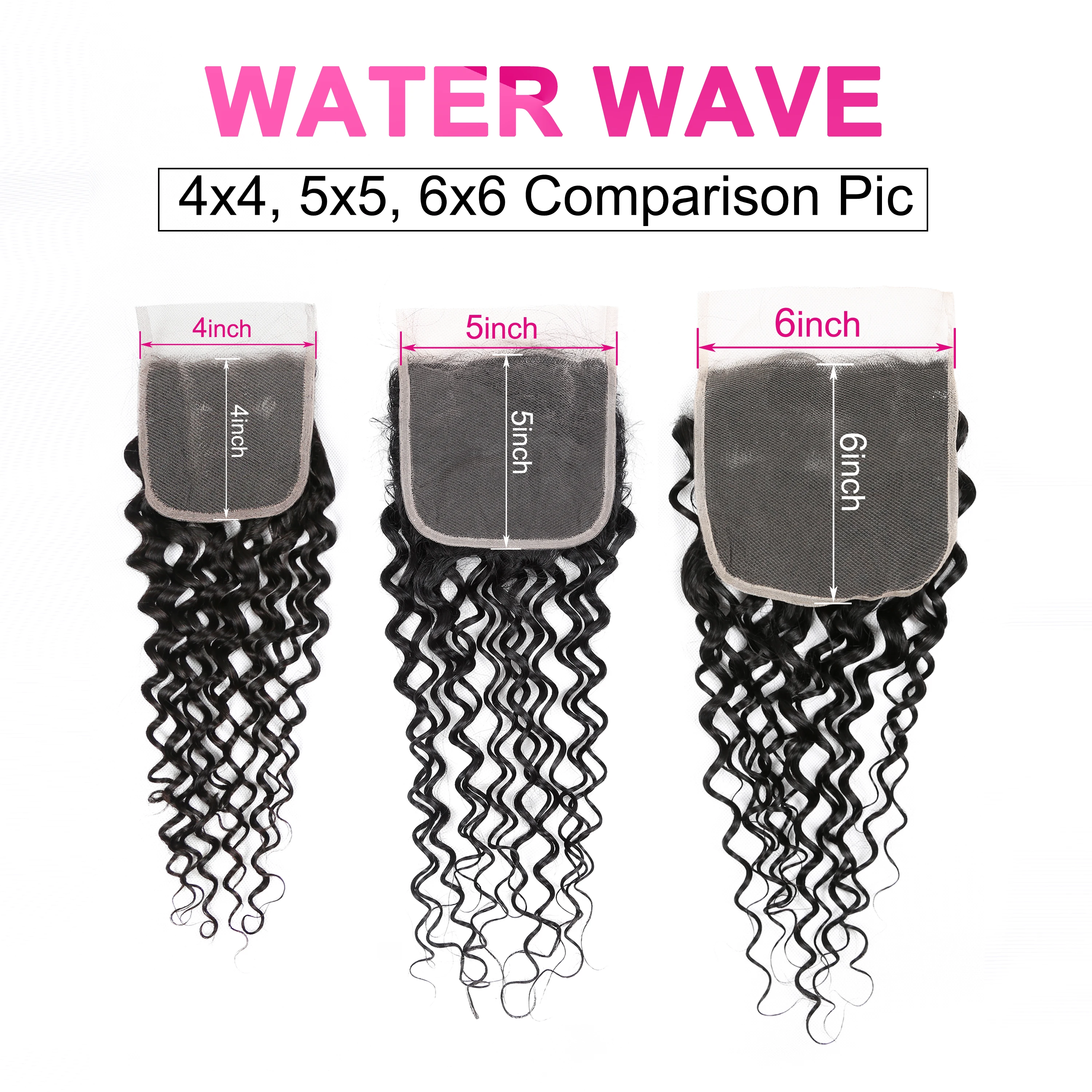  Yyong 3/4 Water Wave Bundles With Closure Brazilian Hair Weave Bundles With Closure Human Hair With