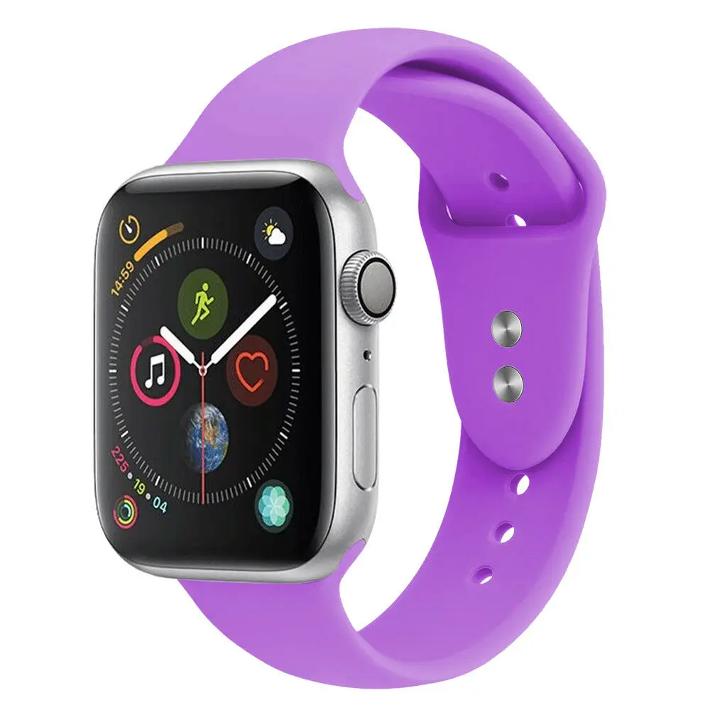 Сменный силиконовый спортивный ремешок 38 мм 44 мм для Apple Watch Series 1 2 3 4 - Цвет ремешка: Purple