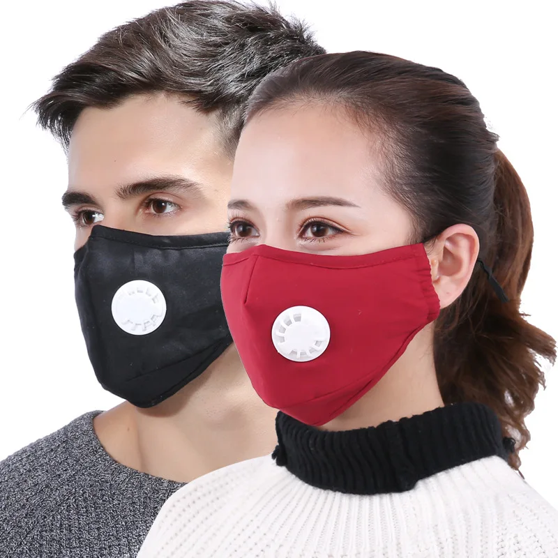 

1Pcs Unisex Cotton Breath Valve PM2.5 Mouth Mask Anti-Dust Anti Pollution Mask Cloth Activated Carbon Filter Respirator