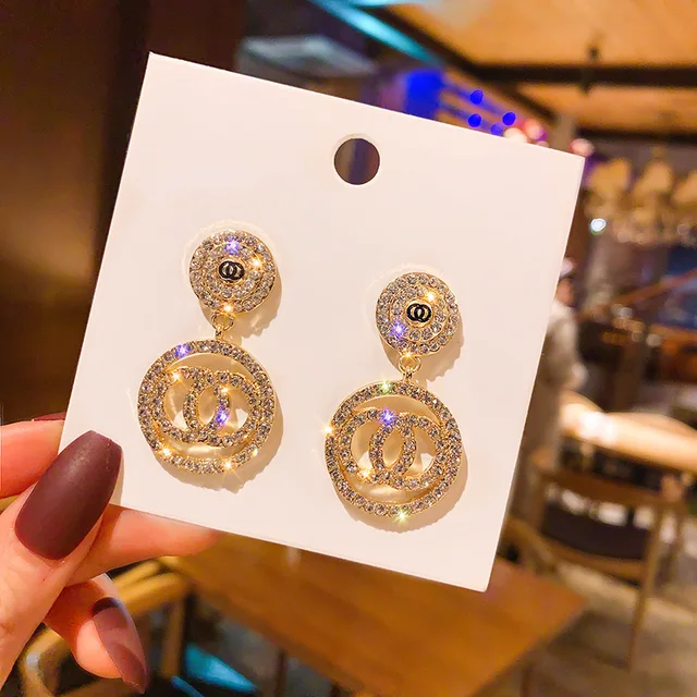 Women's Geometric Drop Earrings 2021 New Round Pendant Earrings Party Jewelry Gift Golden Fashion Trend Fashion Stud Earrings EDZ-36