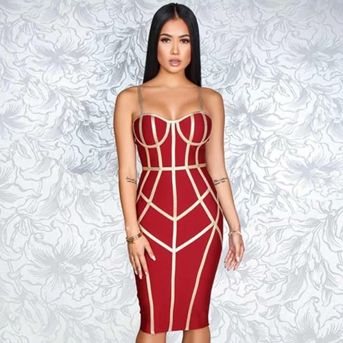Adyce новое летнее облегающее Бандажное платье для женщин Vestido сексуальное платье на бретельках без рукавов Клубное вечернее платье в стиле знаменитостей - Цвет: Красный