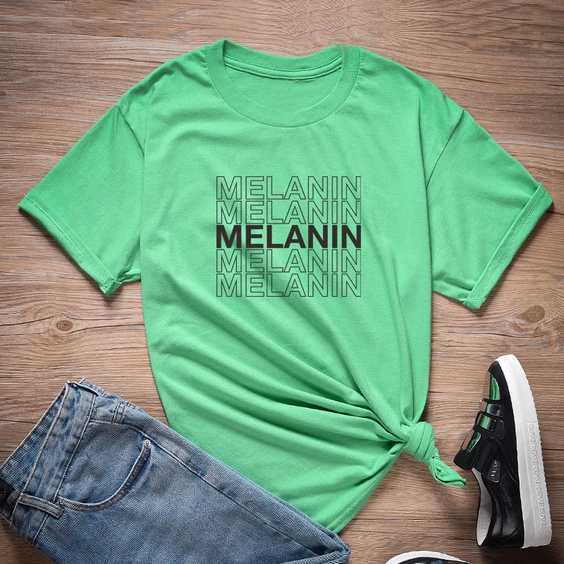 ONSEME Melanin футболка с капельками футболки для женщин черная волшебная футболка для девочек женская уличная Эстетическая футболка Топы Прямая - Цвет: IrishGreen