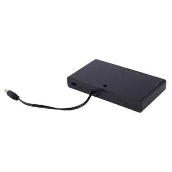 

2.1x5.5mm Plug Batteries Case Box w Cover for 8 x 1.5V AA Battery