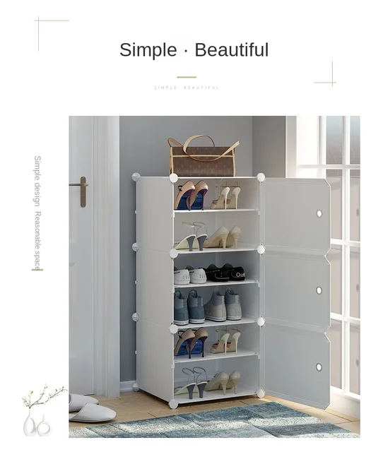 Zapatero para dormitorio, puerta sencilla a prueba de polvo para  interiores, hermoso alo, zapatos pequeños y estrechos