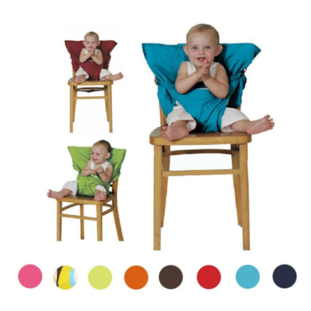 Baby Portable Seat Kids Chair Travel Foldable Washable Infant Dining High Dinning Cover Seat Safety Belt Feeding High Chair