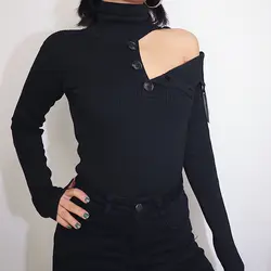 2019 новая мода повседневная женская одежда свитер женский осенний рукав тонкий сексуальный свитер с высоким воротником и длинным рукавом