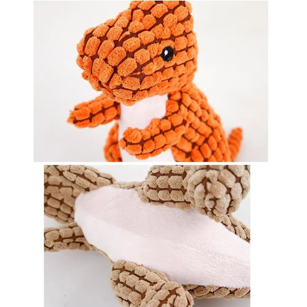 Pet Dog Plush Puzzle Bite-Resistant Teeth Vocal Dog Toy Teeth Tooth Odor Toys Big Dinosaur Professional
