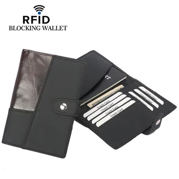 

Luxury Genuine Leather Men's Passport Cover Wallet Large Capacity Passport Holder Coin Purse Men Organizer Wallets Card Holder