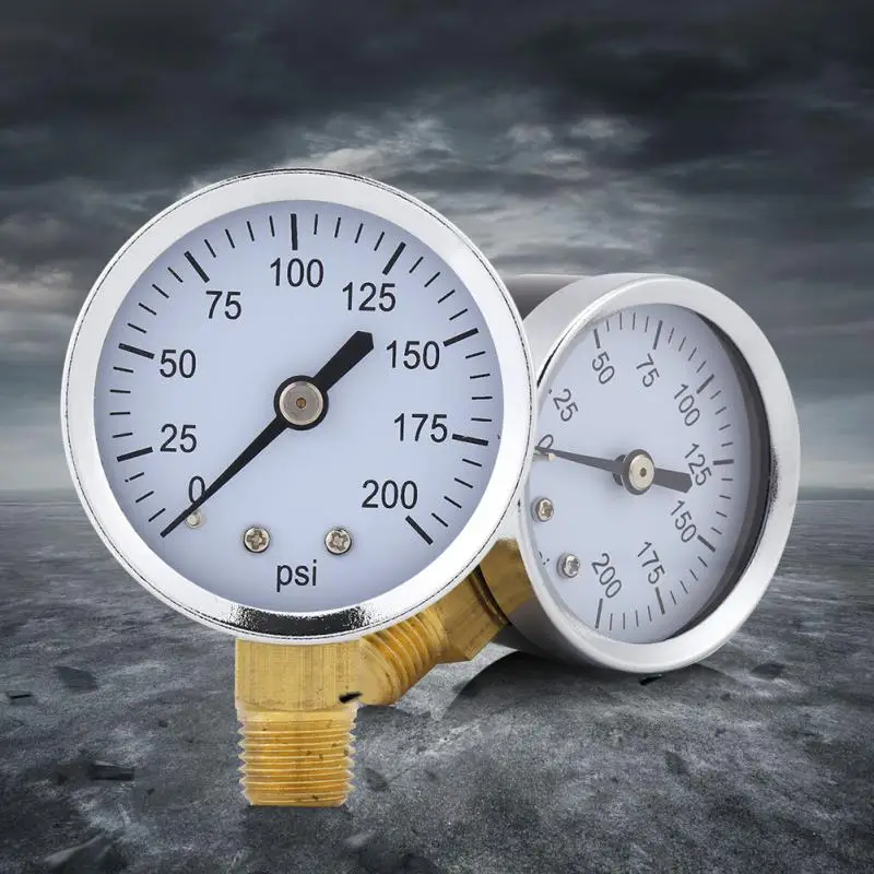 Топ 0-200Psi 1/4 дюймов 52 мм Циферблат точный датчик давления Манометр измерения давления инструменты для топлива воздуха масла воды профессиональный