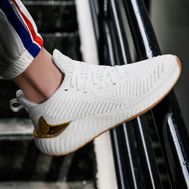 2019 мужские большие размеры Спортивные кроссовки Flyknit дышащие сетчатые мягкие мужские кроссовки прочные противоскользящие уличные