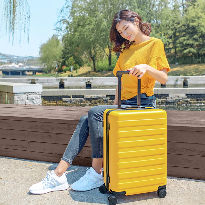 NINETYGO 90FUN 20 24 Inch Set Carry On Luggage Spinner Lightweight Hardshell Suitcase with TSA Lock for Travel Business Black