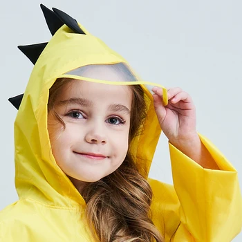 

New Cute Small Dinosaur Polyester Baby Rain Coat Outdoor Waterproof Raincoat Children Windproof Poncho For Boys Girls Rainwear