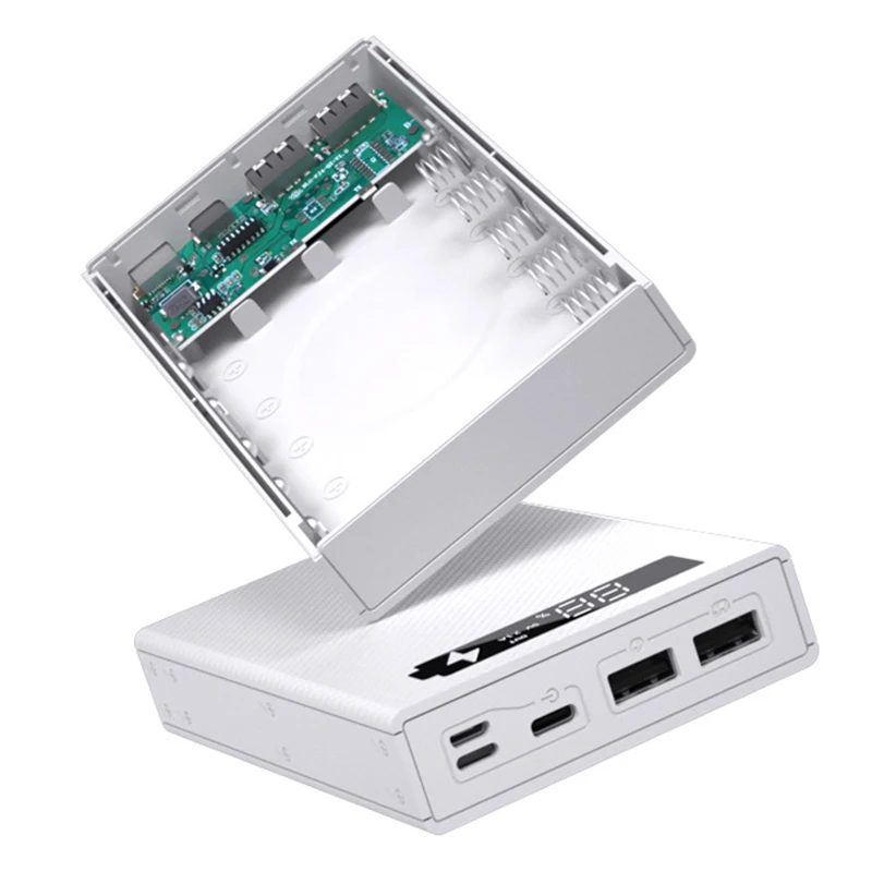 Welding Free 5*18650 Battery Storage Box PD QC3.0 USB 10W Fast Wireless Charging Power Bank Case 18650 Battery Holder Box