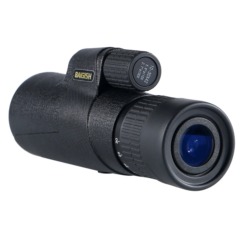 Baigish 10-30x42 зум Монокуляр мощный военный телескоп BAK4 призма Бинокль Зрительная труба для охоты большой окуляр объектив