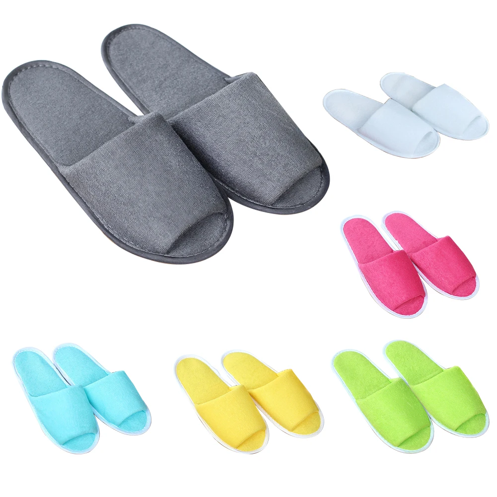 

Men Women Slippers House Indoor Breathable Spa Shoes With Storage Bag Travel Non Disposable Guest Hotel Slipper