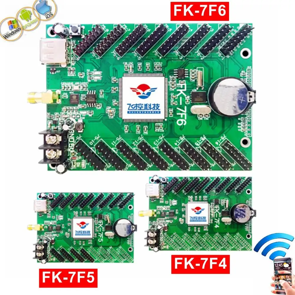 

FK-8F6 FK-7F5 FK-7F6 Wifi Full Color RGB LED Controller USB Asynchronous Control Card Wireless For P10 P6 P5 P4 P3 P2.5 Display