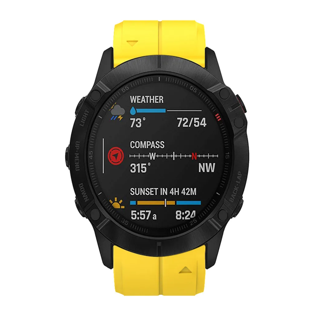 Цветной мягкий силиконовый спортивный ремешок для Garmin Fenix 6X/Fenix 6XPro резиновый ремешок для часов Ремешок 26 мм ремешок для часов# H15