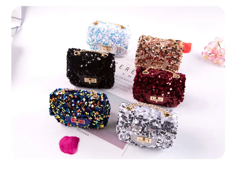 Baby Kids Sequin Crossbody Bag Mini Sliver Glitter Purse Handbags for Little Girls Trendy Quilted Sparkly Flap Shoulder Bag Pink (2)