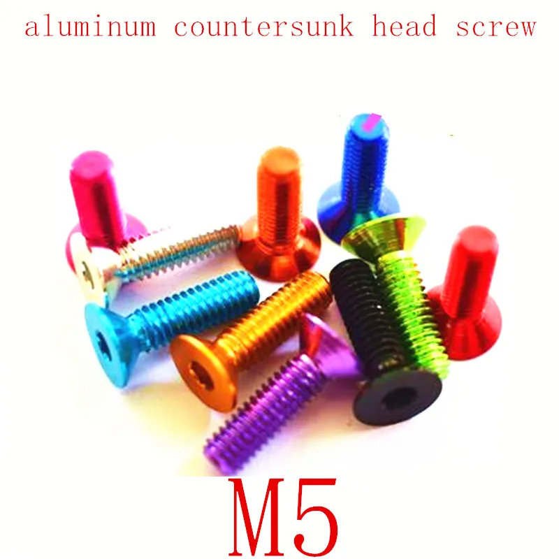 10pcs/lot M5*8/10/12/15/20/25 colourful aluminum hex socket countersunk head screw | Обустройство дома