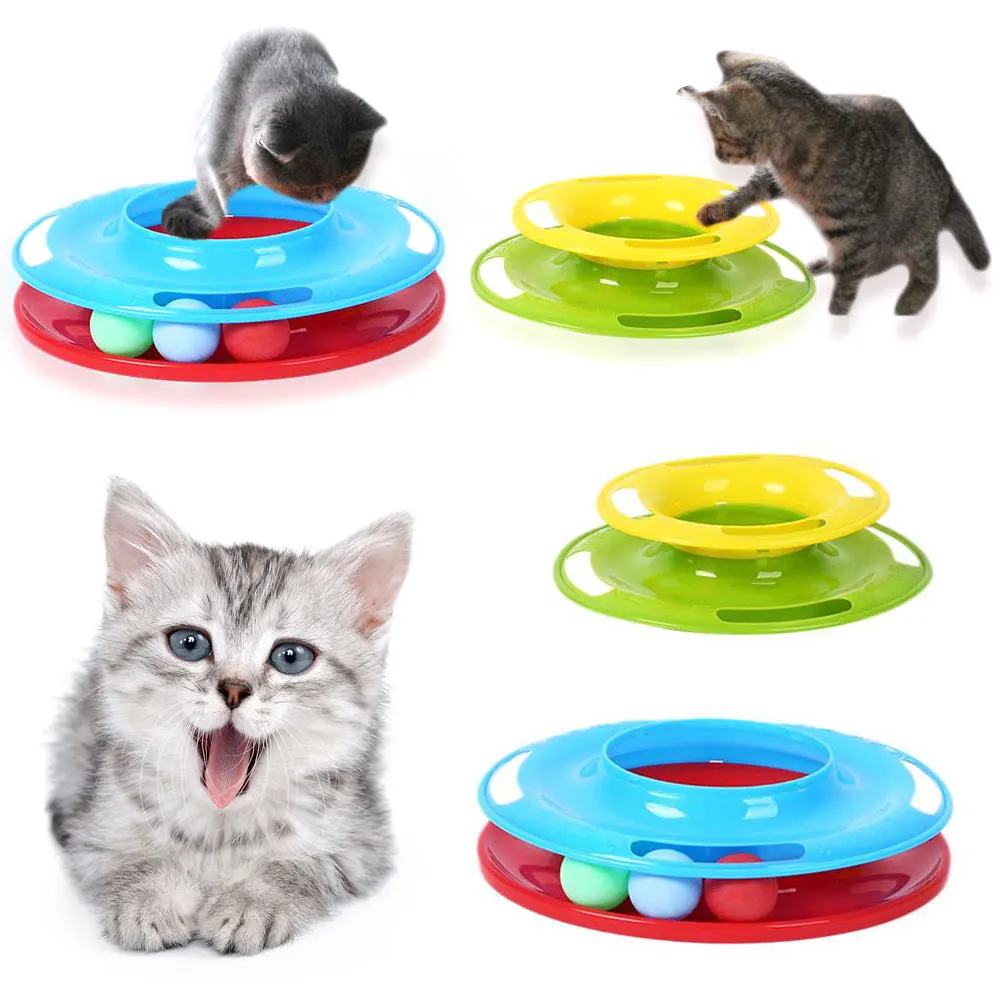 Игрушка для кошек, интеллект, тройные слои, товары для кошек, игрушки для домашних животных, шары, поворотный стол, пластик