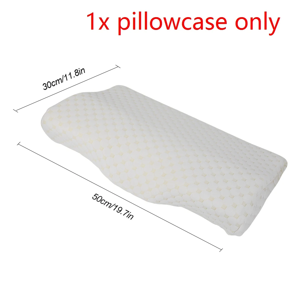 white pillowcase Urijk подушка для кровати в форме бабочки, массажная подушка с эффектом памяти, Ортопедическая подушка для сна, облегчение боли в шее, шейка - Цвет: white pillowcase