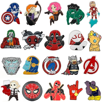 

The Avengers Iron Man Deadpool Captain America Thanos Black Widow Hawkeye Hulk Enamel Badge Lapel Pin Batman Joker Brooch