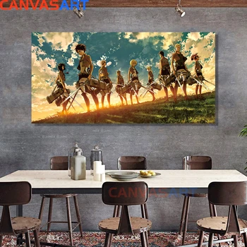 

Canvas Art Anime Manga Attack on Titan Poster Eren Levi Mikasa Canvas Painting HD Print Wall Art for Living Room Decor