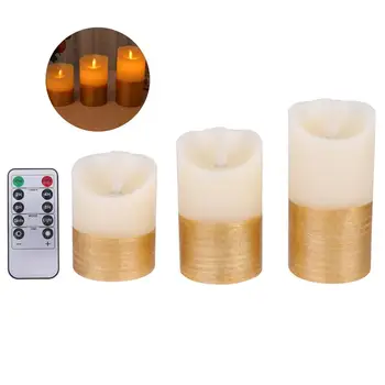 

3PCS LED Candle Lights Plastic Flameless Tea Light Decoration for Christmas Wedding Home Festival Party Without Battery