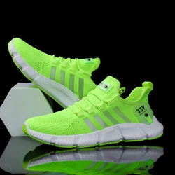 Flying Weave Men's Running Shoes Wear-resistant Rubber Sole Sneakers Comfortable Walking Sports Shoes Keep Running Casual Shoes