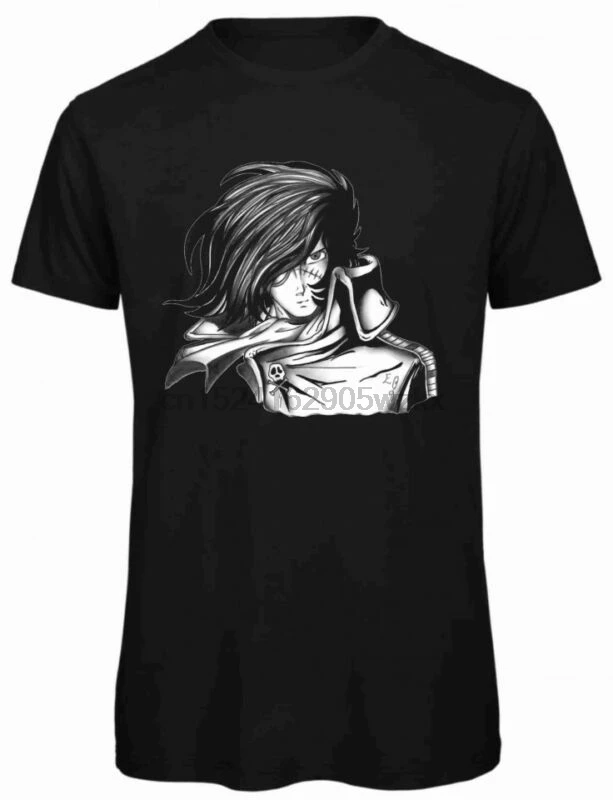 Футболка MAGLIETTA UOMO DONNA CAPITAN HARLOCK CARTONE ANIMATO BIANCO NERO VINTAGE |