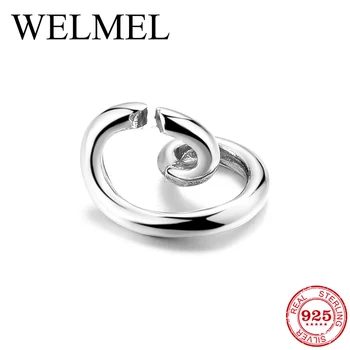 

Genuine 925 Sterling Silver Round Fine Charm Connectors fit Bracelets Necklace DIY Handmade jewelry making findings