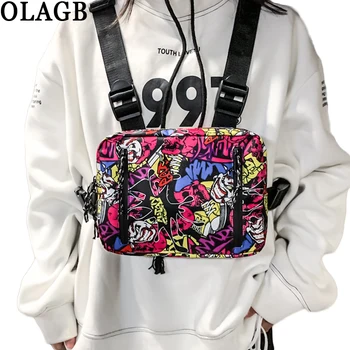 

New Graffiti Hip-Hop Chest Bags For Man Fashion Double Opening Rectangle Women Streetwear Sgraffiti Writer Chest Rig Bag G205