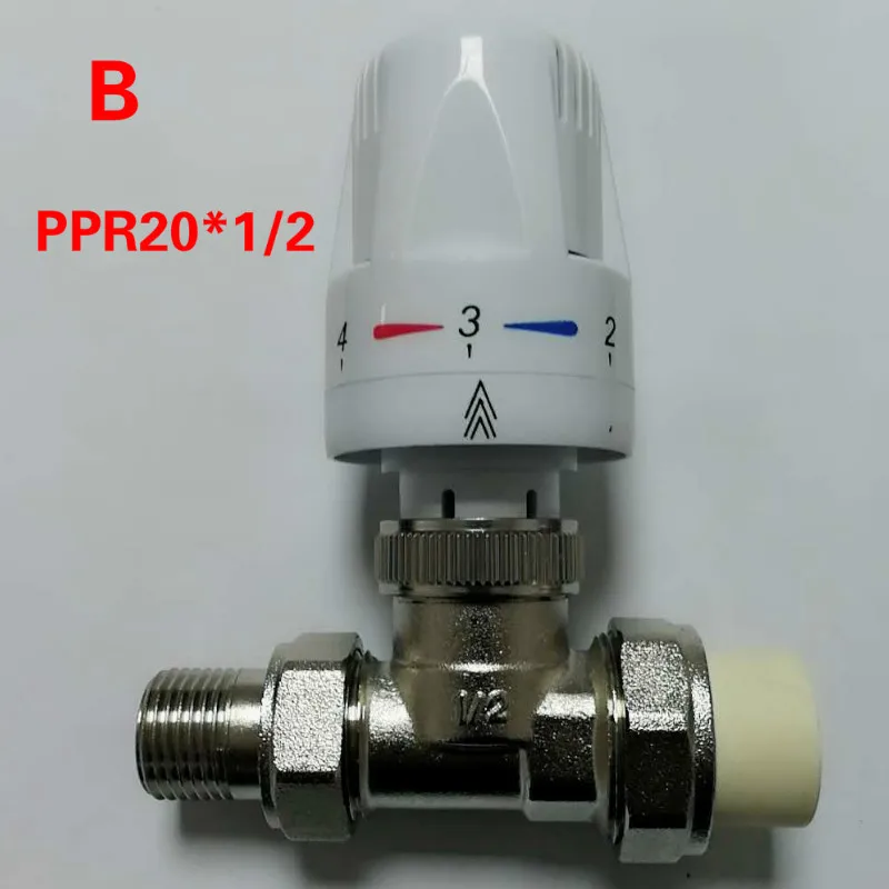 PPR 3-way Brass thermostat radiator control valve PPR DN20*1/2 DN32*1" Thermostatical control valve for Radiant Floor Heating