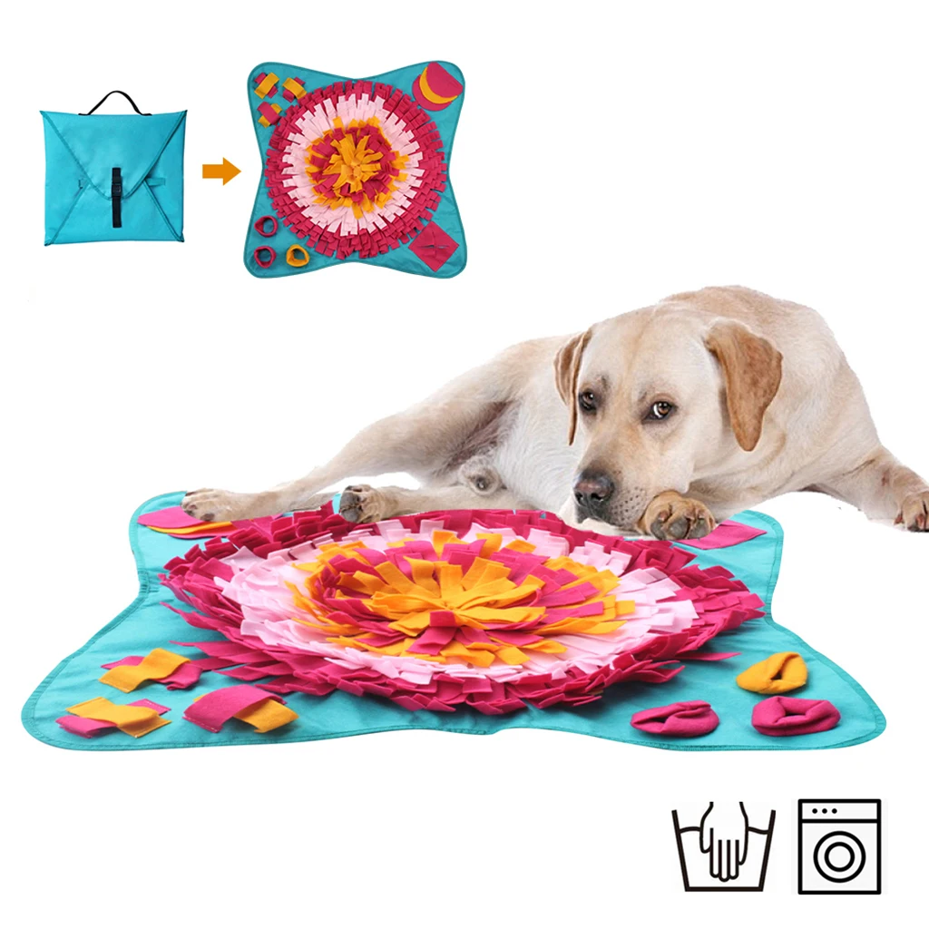 Colorful Dog Snuffle Mat Dog Sniffing Pad Soft Pet Nose Work Smell Snuffle Mat Training Feeding Blanket Dog Play Mats Puzzle Toy