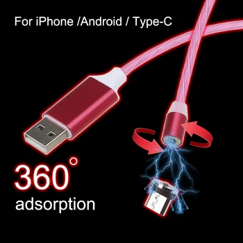 

Interior Accessories Atmosphere Decorative Lamp Magnetic USB Cable Streamer Data Line For iPhone For Android For Type-C 1m