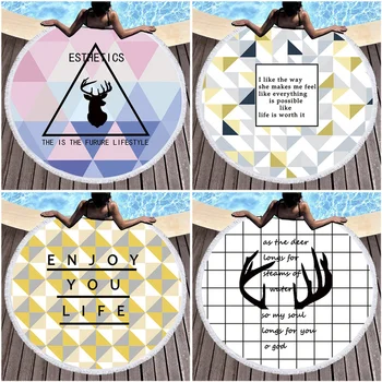 

420G Round Towel Beach Microfiber Strandlaken Nordic Style Mat Big Toallas Microfiber Boho Home Decorative Large Beach Towels