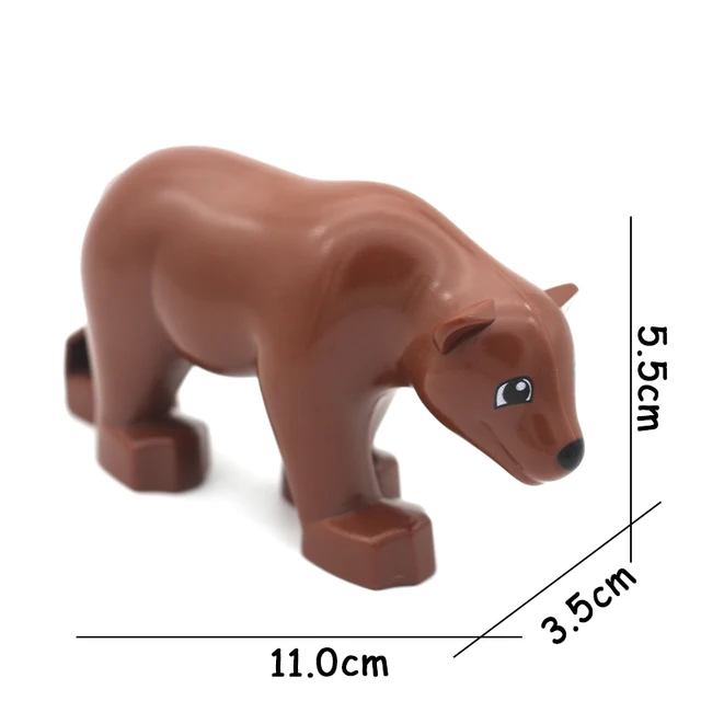 Big Size Building Blocks Animal Accessories Farm Figures Pig Rabbit Chicken Duck Dog Cat Bird horse Cow Sheep DIY Toys Gifts Brown Bear