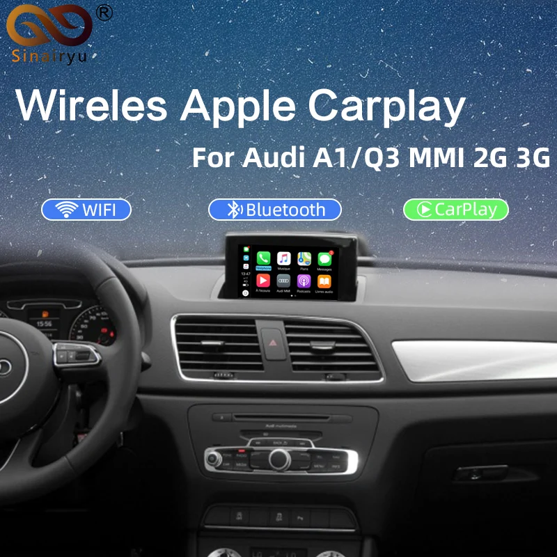 2020 Wireless/Wired Apple Carplay Decoder for Audi A1 Q3 MMI 2013-2019 muItimedia interface CarPlay Android auto Retrofit Kit
