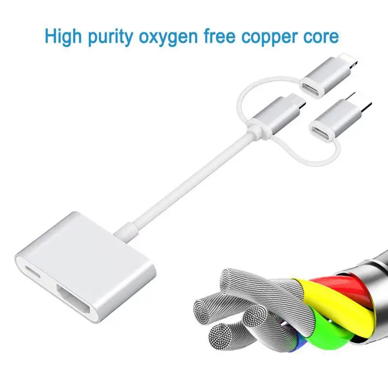 1080P дисплей адаптер для samsung для huawei 3 в 1 для IPhone Тип C USB к HDMI кабель дисплей адаптер T9