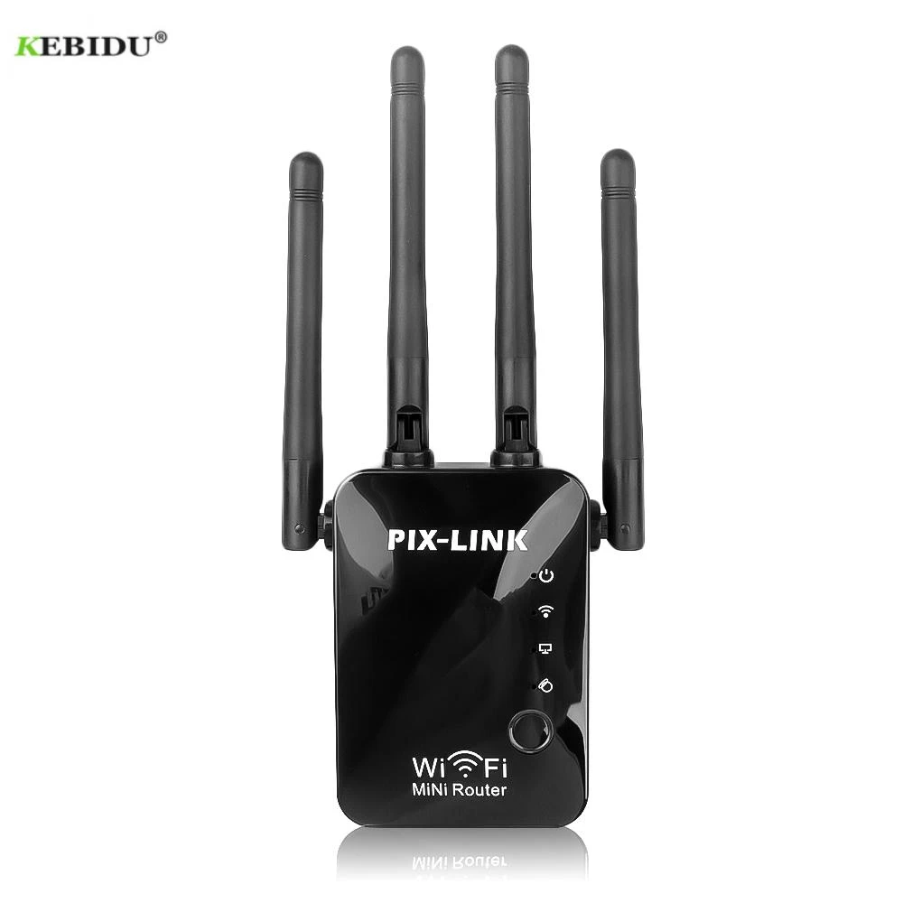 portable wifi signal booster Kebidu WiFi Repeater Extender 300Mbps Router 2.4GHz Wireless Long Range Extender Router Power Booster With 2 External Antenna wireless signal booster