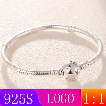 

LISM [Wholesale] 2019 Winter New 1: 1Moments Bright Serpent Bracelet Fashion Ladies Gift 925 Silver DIY Original Jewelry