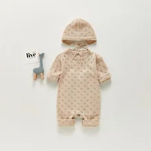 Bebê macacão recém nascido malhas da criança meninas macacões e chapéu para crianças roupas